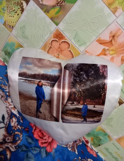 Подушка у вигляді сердечка з фото