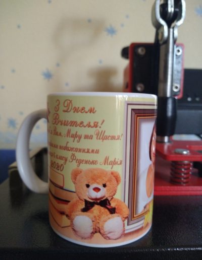 Фоторамка на чашці з днем вчителя